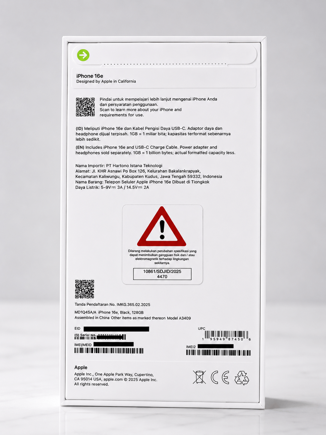 iPhone 16e 128GB Black Original Garansi Resmi — Segel Baru thumbnail 2