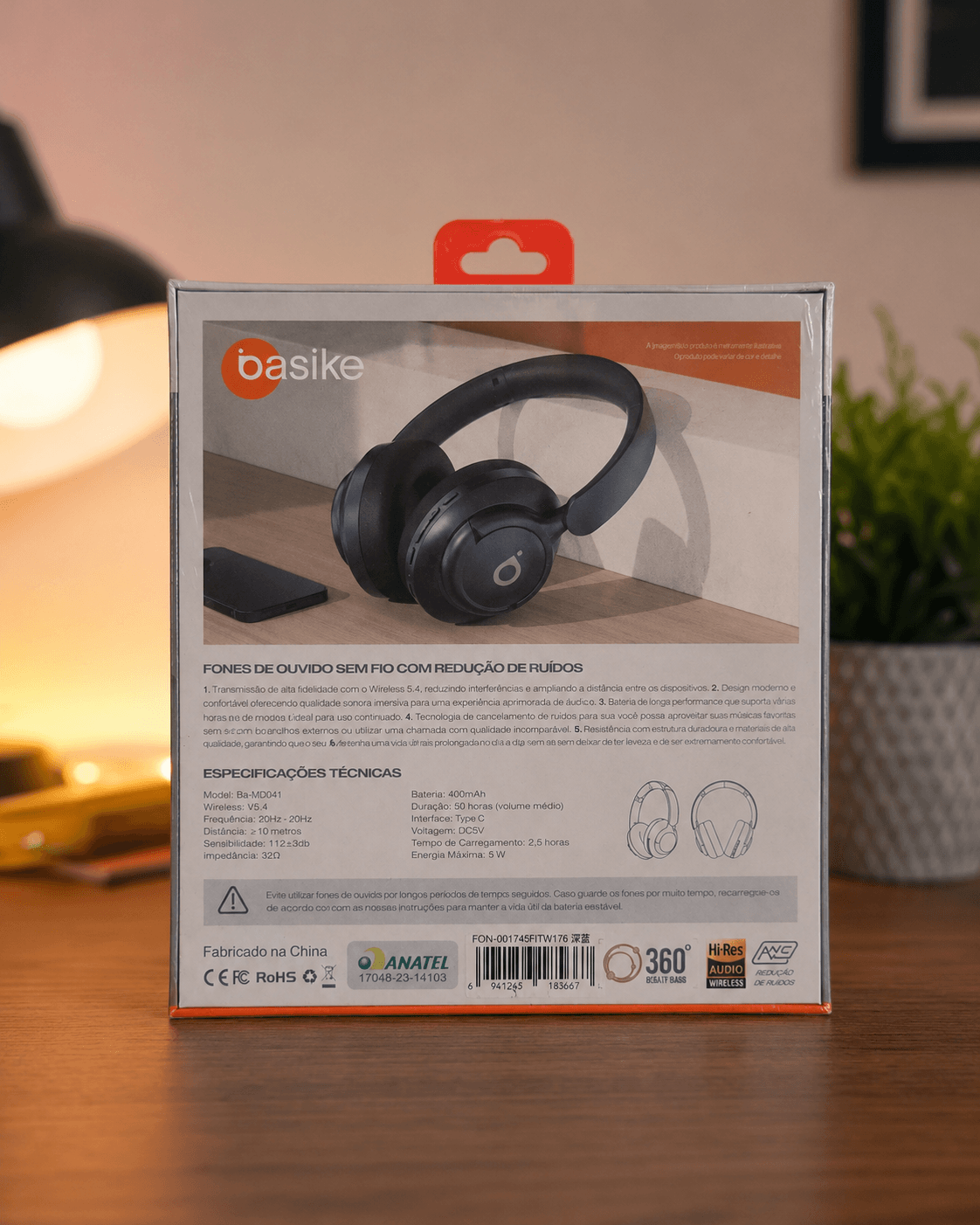 BASIKE Headphone Bluetooth 5.4 Nirkabel ANC BA-FON041 Over Ear 50 Jam Baterai Type-C Dual Connection Stereo HD Lipat Portabel thumbnail 2